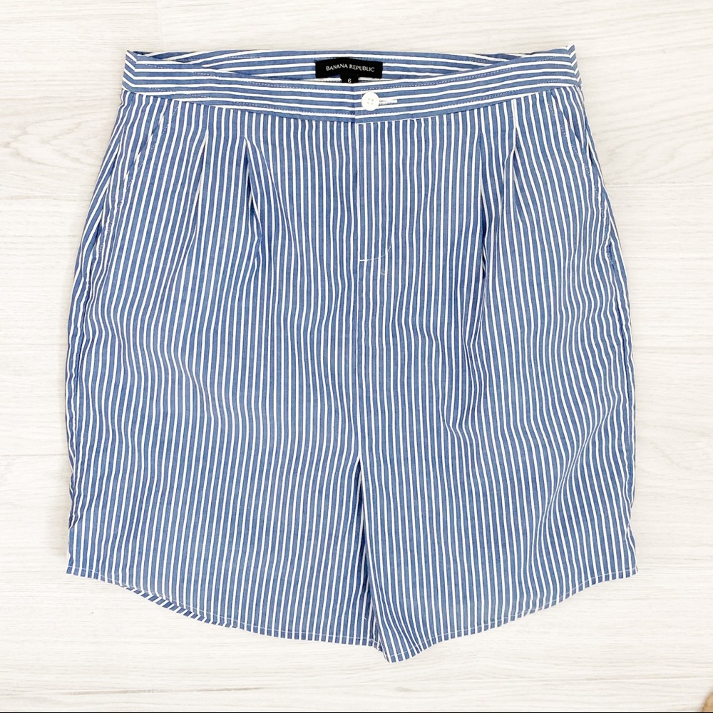 Banana Republic | blue striped pencil skirt